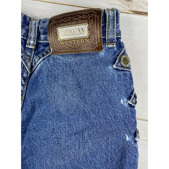 Vintage Lawman Jeans Womens Jr 3 Western Denim High Rise Bareback Cowgirl Button - Picture 10 of 11